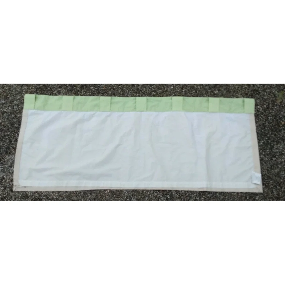 Pottery Barn Kids Embroidered Clouds Peach‎ Green Curtain Valance VTG 44 X 18